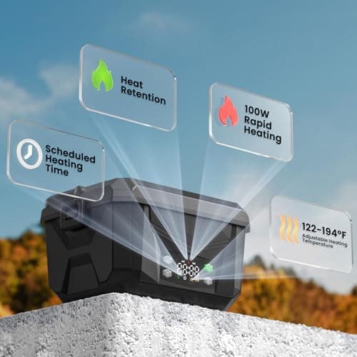 Lavsonic 100W Heated Lunch Box for Adults, 6.3 Cups Food Grade Stainless, Automatic Scheduled Heating, Portable Food Warmer for Truckers, Construction, Work with Insulated Bag, Black view 4