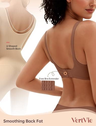 Vertvie Womens Wireless Jelly Bras No Underwire Push Up Seamless Bra Supportive Full Coverage Bralette Regular and Plus Size view 4