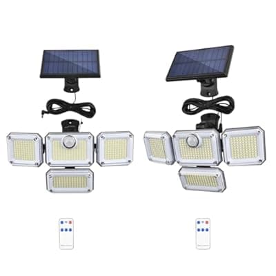 Virexalm Solar Lights Outdoor Motion Sensor,Stocking Stuffers Gifts for Adults Mom Men Teen,333 LED Solar Powered Security Flood Lights,IP65 Waterproof Wall Light for Garden Decor Patio Yard