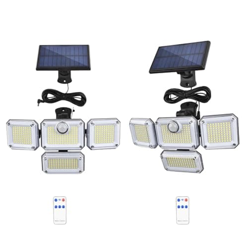Virexalm Solar Lights Outdoor Motion Sensor,Stocking Stuffers Gifts for Adults Mom Men Teen,333 LED Solar Powered Security Flood Lights,IP65 Waterproof Wall Light for Garden Decor Patio Yard view 1
