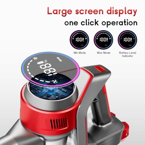 MOOPRI Cordless Vacuum Cleaner for Home - Powerful, 40Kpa Stick Vacuums Lightweight with Detachable Battery Display, Max 45Mins Runtime, 8 in 1 Handheld Vacuum for Hardfloor & Carpets Pet Hair view 5