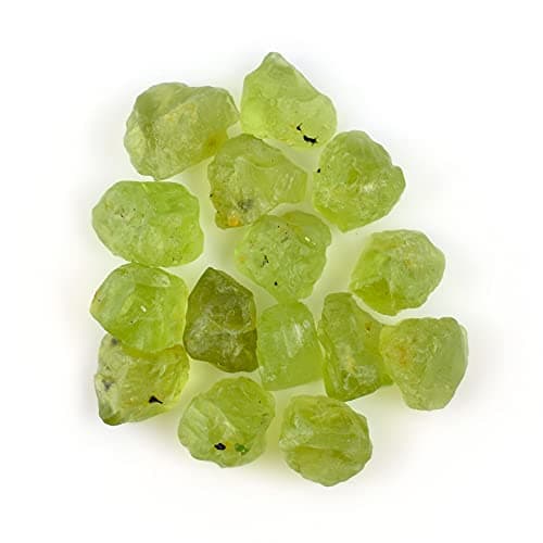 QNAVIC 30carats Natural Raw Peridot Crystal Loose Gemstone Lot, Chakra Healing Rough Stones, August Birthstone Crystal for Jewelry Making Supplies, DIY Crafts, Wholesale Bulk Crystals, Birthday Gift