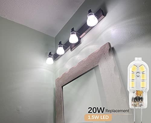 Amazing power G4 LED Bulb, 12V Bi Pin 20W Halogen Bulb Replacement, NOT Dimmable,Daylight White 6000K, 5-Pack view 6