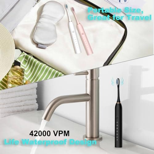 MSETGRD 3 Pack Electric Toothbrush with 6 Modes, Rechargeable Toothbrushes with 12 Brush Head, Fast Charge 2 Min and 30s Timer Toothbrush view 6