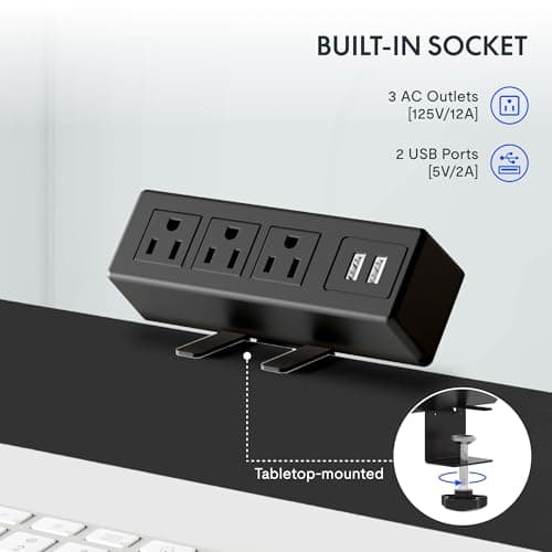 FLEXISPOT EN2 Whole-Piece Standing Desk with Clamp Power Strip, 40 x 24'' Electric Stand Up Height Adjustable Desk with Cable Management (Black Frame + 40" Black Top) view 4