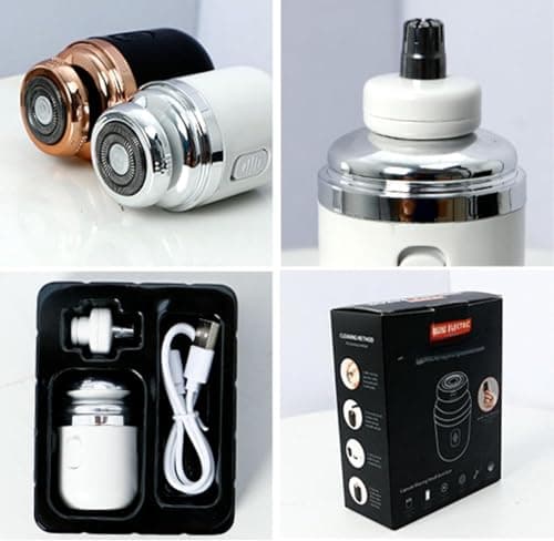 Mini Electric Travel Shaver for MenRechargeable Rotary Shaver WashablePocket Size Shaving Razor PortableClose Shave Beard Trimmer Wet & DryRotary Electrical Shave (White) view 2