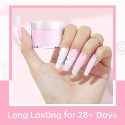 Modelones Acrylic Powder, 6 Colors Transparent Jelly Nude Nail Powder Milky White Pink Nude for Nail Art 3D Nail Carving French Nail Extension, Gifts for Women view 3