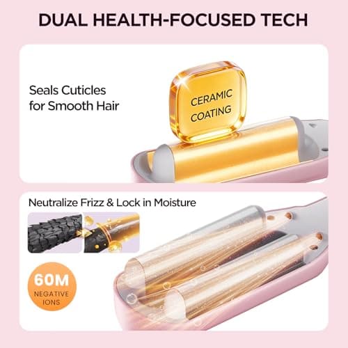 BABONIR Hair Crimper with 3 Barrels, Curling Iron for Beach Waves view 5