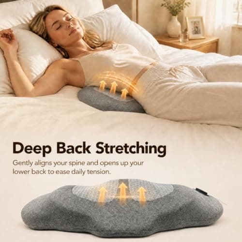Upgraded 3-in-1 Lumbar Support Pillow, Back Massager with Heat & Traction view 3