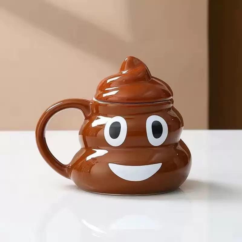 Rundream Funny Ceramic Poop Coffee Mugs 580ML, Unique Coffee Mugs with Lid and Handle, Novelty Poop Coffee Mug, Birthday Gifts for Men & Women, Fun Holiday Gift Idea — image 1