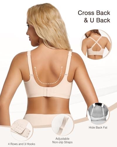 VRVOICE Womens Wireless Bras Sexy V Mesh Push Up No Underwire Bralette Seamless Supportive Tshirt Everyday Bra view 4