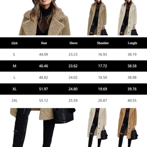 Women's Faux Fur Coat Warm Fuzzy Fleece Jackets Oversized Sherpa Jacket view 4