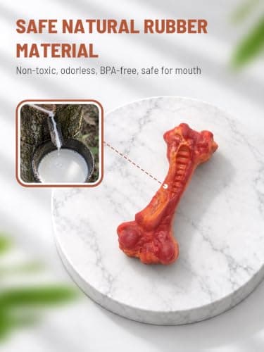 Dog Chew Toys for Aggressive Chewers Durable Natural Rubber Bone view 4