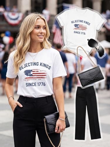 American Shirts for Women 1776 Shirt 250 Anniversary USA Top 4th of July Patriotic T-Shirt America Flag Graphic Tee view 6