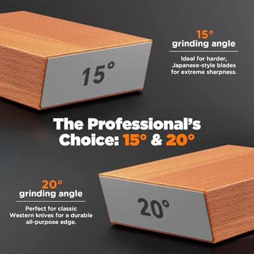 EUHOME Rolling Knife Sharpener Magnetic 15 20 Degree Angle Guide - 2-Stage Diamond Ceramic Sharpening Kit with N52 Magnets Heavy Duty Wood Base, Sharpener Tool for Kitchen Knives, Gift for Men Dad view 5