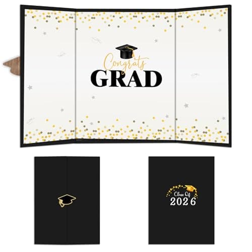 DYIRBIIY Graduation Signature Board - Class of 2026 - Confetti Black 18"X12" Grad Guest Book Alternative for College & High School Students, Congrats Graduate Gift, Party Supplies & Decorations - A04
