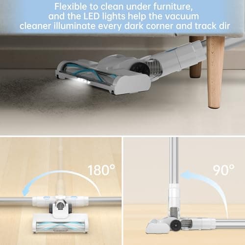 ENCHE Cordless Stick Vacuum Cleaner, 45KPA Powerful Suction 50Mins Runtime, Lightweight 6-in-1 Vacuum with LED Touch Screen Anti-Tangle for Pet Hair Hard Floor Carpet Home Car view 5