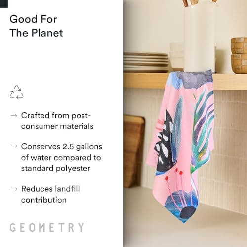 GEOMETRY Kitchen Tea Towels - Quick Dry Microfiber Dish Towels for Kitchen Watercolors, 18" x 30" 2 Pack view 4