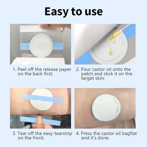 12PCS Castor Oil Patches - Transparent PU Film for Belly Button Patch, Invisible & Leak-Proof Design, Self-Adhesive Disposable Stickers, No Wash Needed (Oil Not Included) view 3