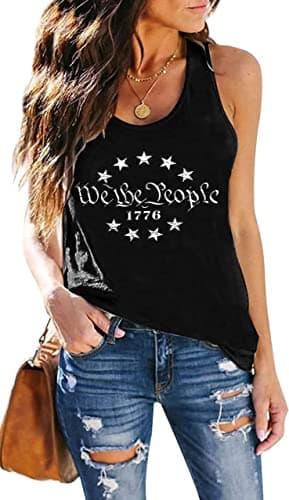 DESFSE American Flag Tank Top Women 4th of July Tanks Tops for Womens USA Flag Patriotic Shirts Vest Racerback Sleeveless Tee — image 1