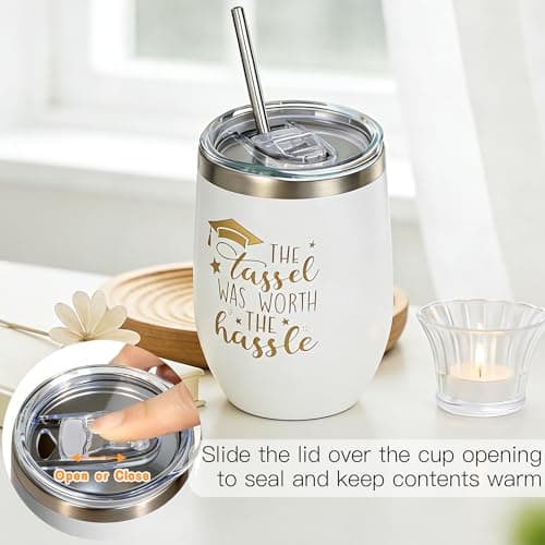 U-Zomir Graduation Gifts for Her, College & High School Graduation Gifts for Women with Plush Bear Bracelet Socks Greeting Card and Tumbler, Class of 2026 Graduates Gifts Box Set view 4