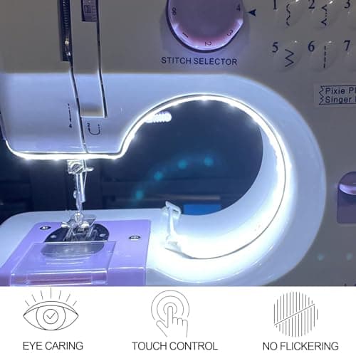 Hanbaak Sewing Machine LED Light Strip, Adhesive LED Sewing Strip Light with Touch Dimmer, 11.8in Sewing Light Strip and 6.6ft USB Cable, Cold White 6500K view 5