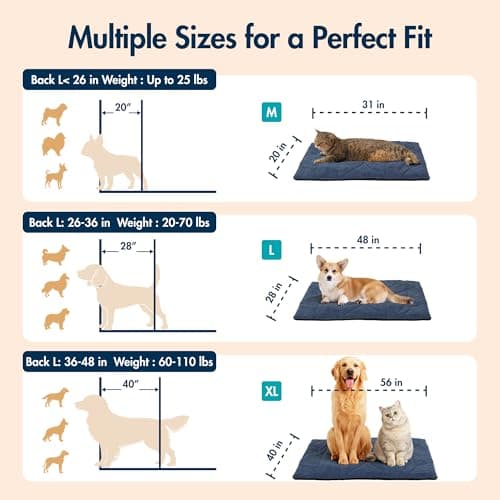 Vagascape Dog Heating Pad (48"x28") - Waterproof Electric Heated Mat & Pet Bed for Indoor and Outdoor Use, Chew Resistant Cord, Machine Washable Cover with Wheat Pattern Quilting, for Cats and Pets view 4