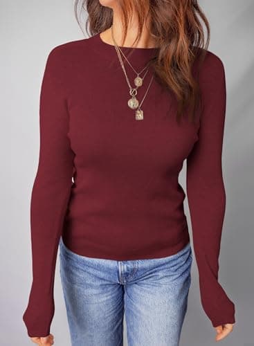 Dokotoo Fall Sweaters for Women 2026 Casual Lightweight Long Sleeve Crew Neck Solid Basic Slim Fit Sweater Tops view 5