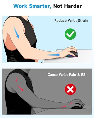 AOC 2.4GHz Ergonomic Mouse, Wireless Bluetooth Vertical Mouse for Work, 4800 DPI Optical Tracking, 5 Adjustable DPI, Quiet Clicks, RGB Light, Compatible with Computer, Laptop, PC, Mac, Desktop - Gray view 2