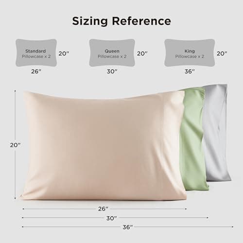Bedsure White Pillow Cases Set of 2, Cooling Pillow Cases Queen, Rayon Derived from Bamboo Queen Pillowcases, PureWoven Soft Valentines Pillow Covers with Envelope Closure, Gifts, 20x30 Inches view 2