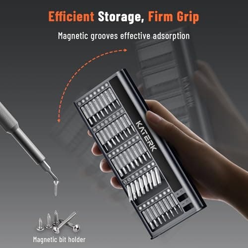 KATERK 80-in-1 Mini Screwdriver Set - Precision Small Magnetic Screwdriver Set Repair Tool Kit for Phone, Computer, Watch, Laptop, Macbook, Ring Doorbell, Eyeglass, Electronic, Screw Driver view 6