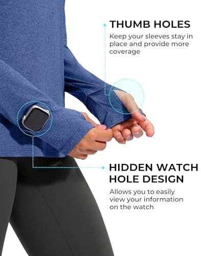 G Gradual Long Sleeve Workout Tops for Women Quick Dry Lightweight Running Athletic Shirts with Zip Pocket Moisture Wicking view 5