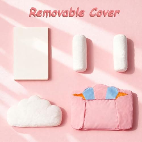 MOYMO Cute Cat Couch with Soft Pillow, Supportive Dog Couch, Cat Sofa with Removable Cover，Cute Rainbow Shaped, 24 Inch view 5