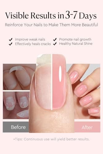 AzureBeauty 18ml Nail Strengthener and Growth, Jelly Pink Ridge Filler view 2