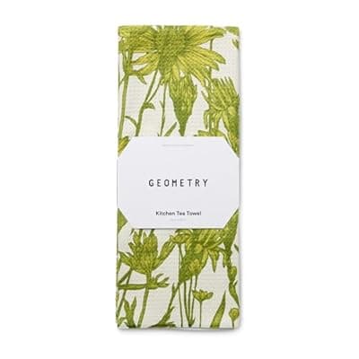 GEOMETRY Tea Towels – Spring & Summer Collection – Quick-Dry, Ultra-Absorbent, Reusable Microfiber Kitchen Towels for Drying & Cleaning - Golden Botanica - 1 Pack