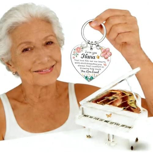 DEFINEY Grandma Gifts for Mothers Day Piano Shaped Music Box Comes with Keychain - Elegant Gift for Birthdays, Anniversaries, Holidays view 4