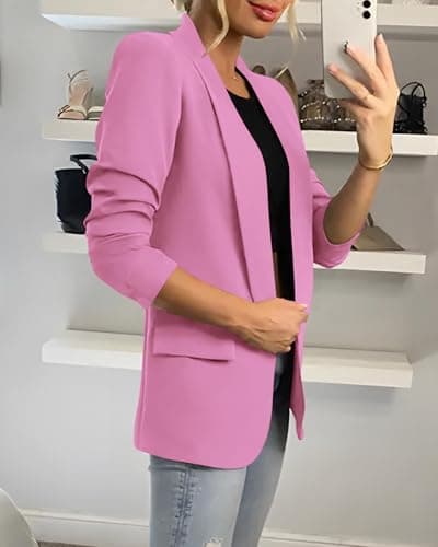 KIRUNDO Womens Blazer 2026 Spring Fall Bussiness Casual Long Sleeve Open Front Work Office Dressy Suit Jackets with Pockets view 5