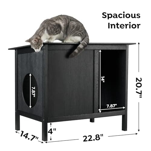 Veehoo Outdoor Cat House Weatherproof, Outside Feral Cat Shelter with Escape Door Design, Elevated Outdoor Pet Shelter for Stray Cats view 5