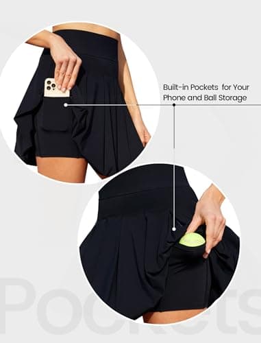 SEAJOJO Tennis Skirts for Women with Shorts Pockets, High Waist Golf Skirt,Pleated Mini Skort Workout Casual view 5