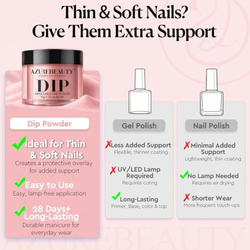 AzureBeauty Dip Powder Nail Kit, Milky Nude Ombre Shades view 4