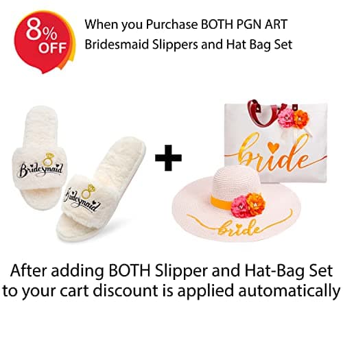 PGN ART Women’s Bridesmaid Slippers Bride Slippers for Wedding Day Bride Gifts for her Engagement Gifts for Women Wedding Slippers Bridal Shower Gifts for Bride to Be Gifts for Her view 6