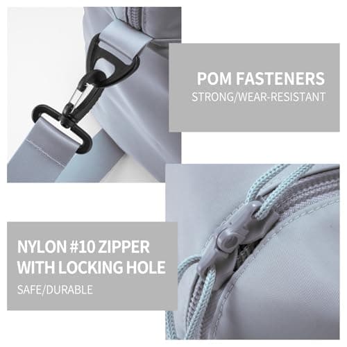 Travel Duffle Bag,Sport Gym Bag for Men And Women with Wet Pocket,Weekender Bag Carry On Tote Bags for Airplane Light Grey view 4