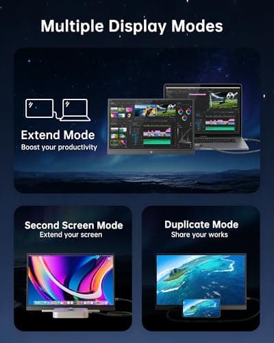 KTC Portable Monitor 15.6 Inch, FHD 1080P Travel Laptop Monitor Extender with USB-C HDMI, Ultra-Slim IPS HDR Display with Speakers, Second Monitor Screen for Laptop Phone Xbox Mac Switch, Black H15F9 view 3