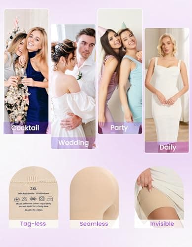 SIMIYA Shapewear Tummy Control Shorts for Women, 5-IN-1 Body Shaper High Waisted Girdle Boyshort Slip Short for Under Dresses view 5