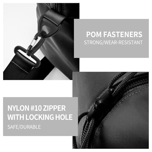 Travel Duffle Bag,Sport Gym Bag for Men And Women with Wet Pocket,Weekender Bag Carry On Tote Bags for Airplane (Black, M) view 4