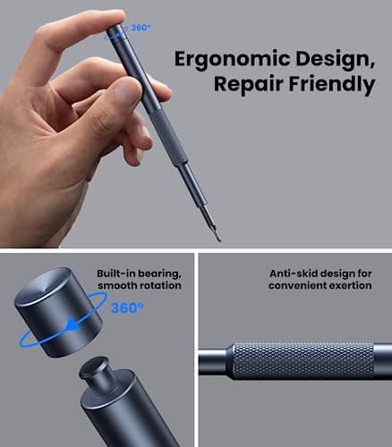 AXTH 25-in-1 Small Precision Screwdriver Set, Professional Magnetic Mini Repair Tool Kit for Phone, Computer, Watch, Laptop, Macbook, Ring Doorbell, Eyeglass, Electronic, [Bearing Steel] Screw Driver view 3