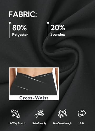 DLOODA Women's Yoga Pants with Pockets No Front Seam Crossover High Waisted Flare Leggings Tummy Control Bootcut Pants view 5