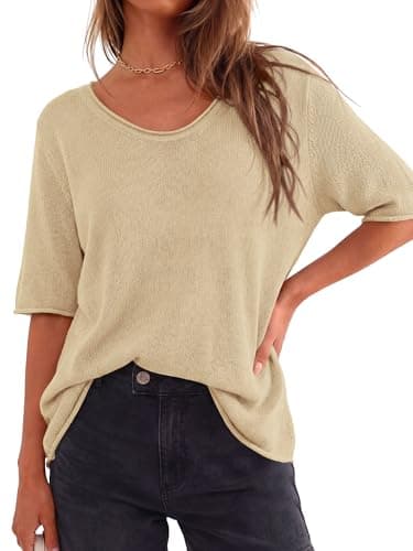 BTFBM Summer Sweaters for Women Lightweight 2026 Summer Oversized Short Sleeve Knitted Pullover Casual Loose Spring Tops view 2
