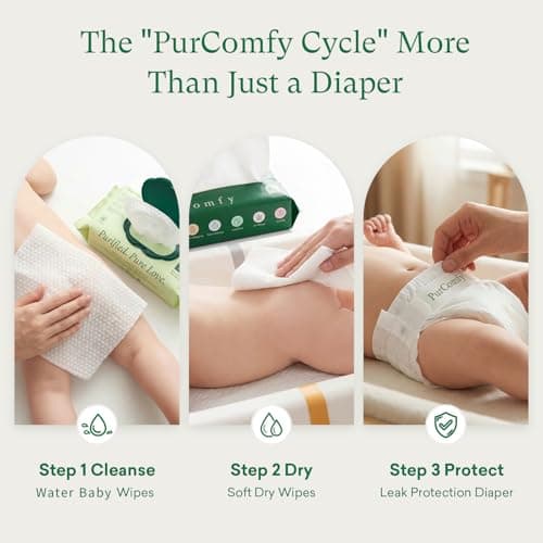 PurComfy Baby Diapers Essential Kit, 4 Pack Size 6 Diapers (112 Ct), 6 Baby Wipes (360Ct), 4 Travel Pack Wipes (32Ct) and 2 Dry Wipes (120Ct), All in One Newborn Essentials Kit, Total 624 Count view 3