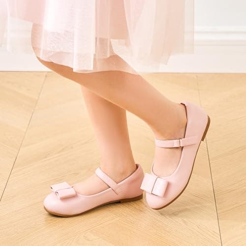 Stelle Girls Dress Shoes Toddler Mary Jane Shoes Flat with Bow for Toddler/Little Kids view 3